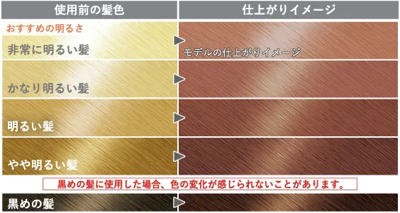 使用前の髪色 仕上がりイメージ