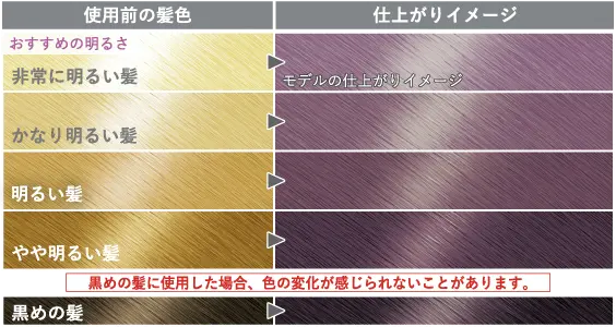 使用前の髪色 仕上がりイメージ
