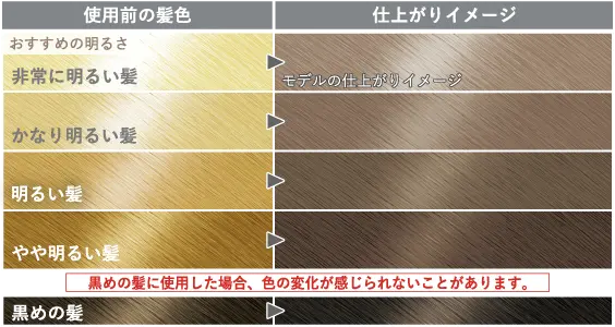 使用前の髪色 仕上がりイメージ