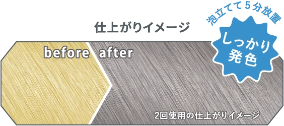 使用前の髪色 仕上がりイメージ
