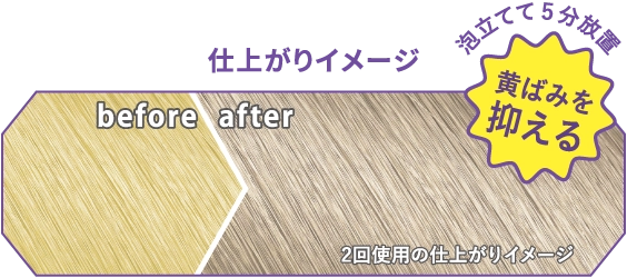使用前の髪色 仕上がりイメージ
